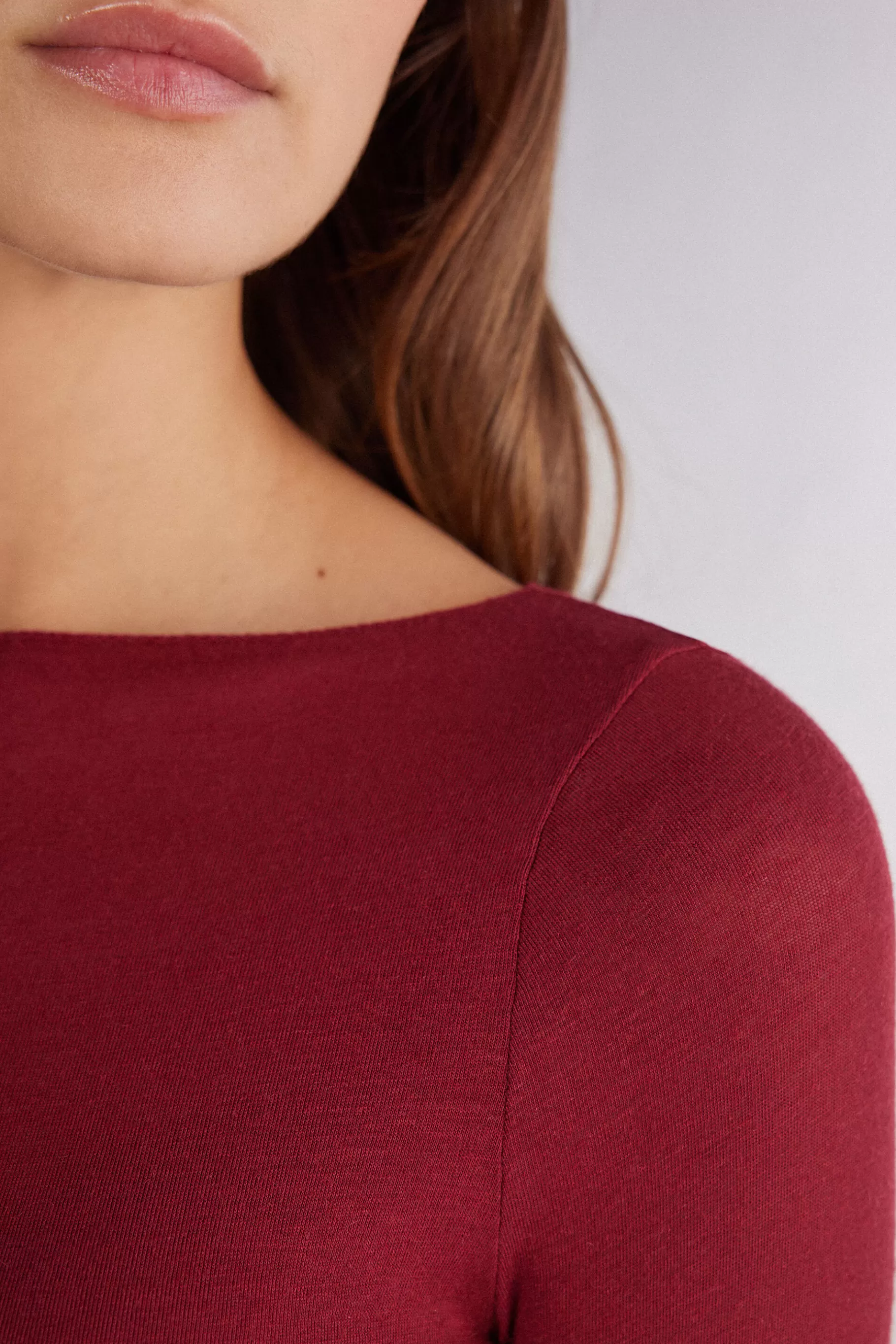 Intimissimi Långärmat^Boat Neck Ultralight tröja i modalkashmir