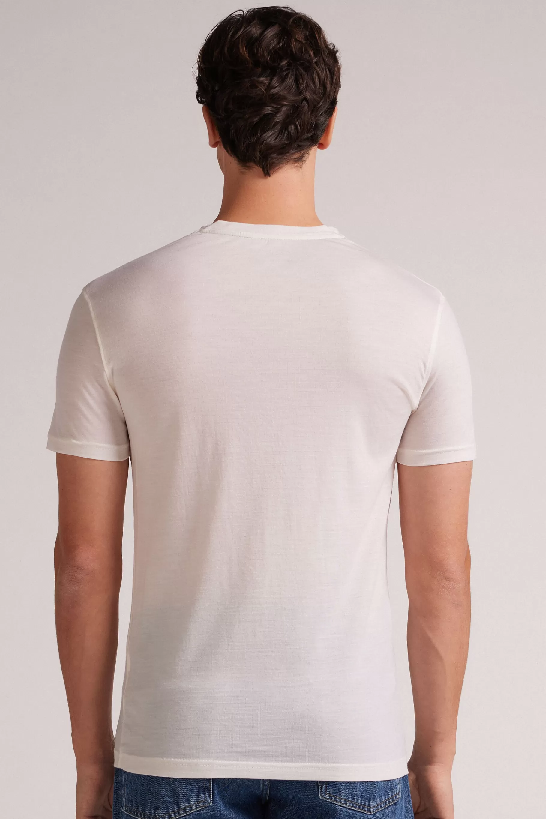 Intimissimi T-shirt / Polo^Kortärmad t-shirt i stretchig merinoull