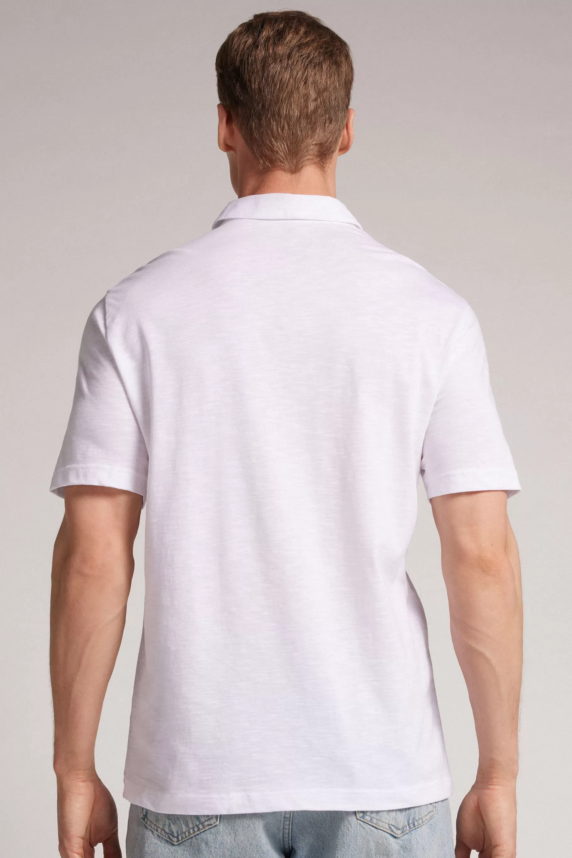 Intimissimi T-shirt / Polo^Pikétröja med kort ärm i flammig bomull