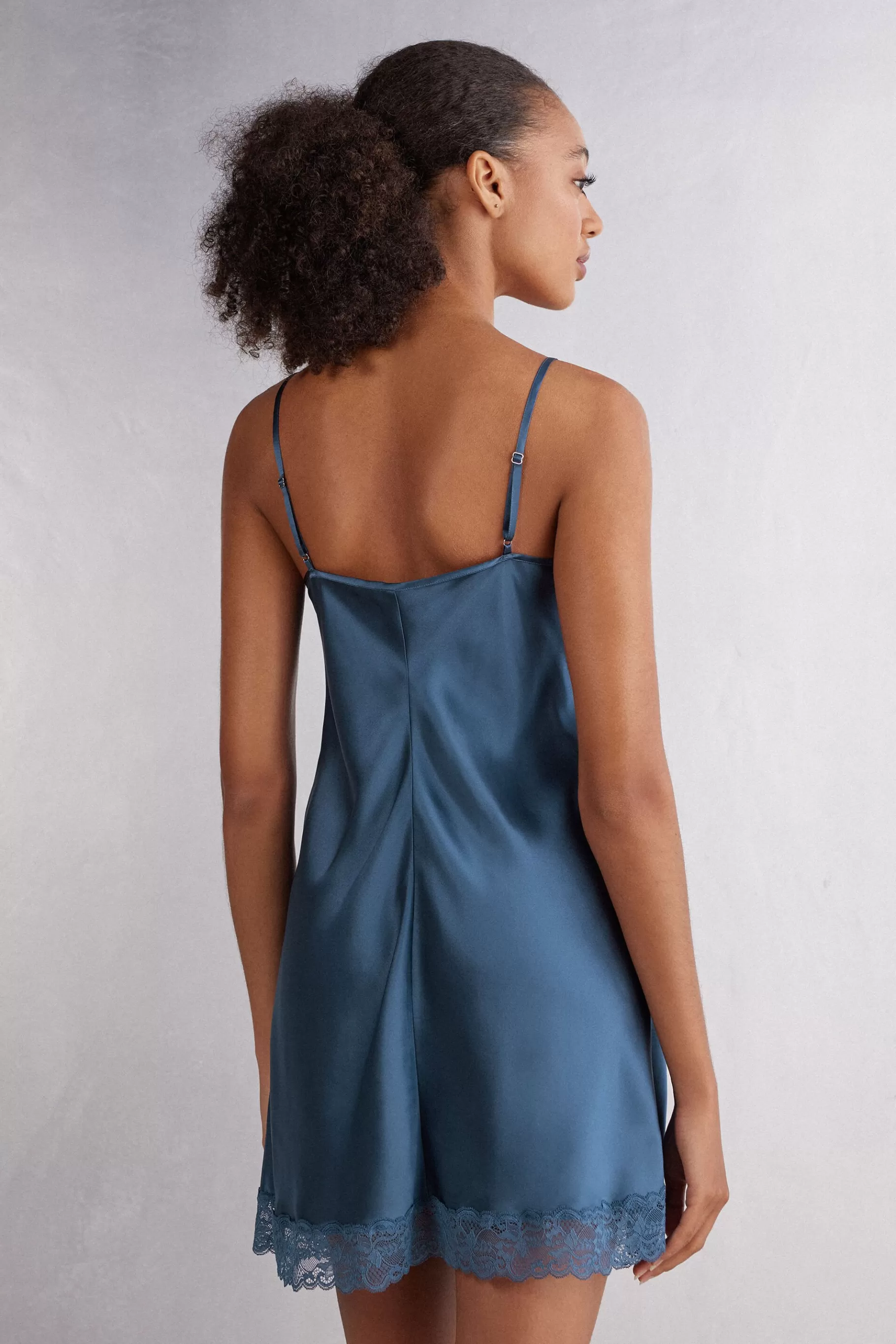 Intimissimi Nattlinnen / Babydoll^Silk Slip med spetsdetalj