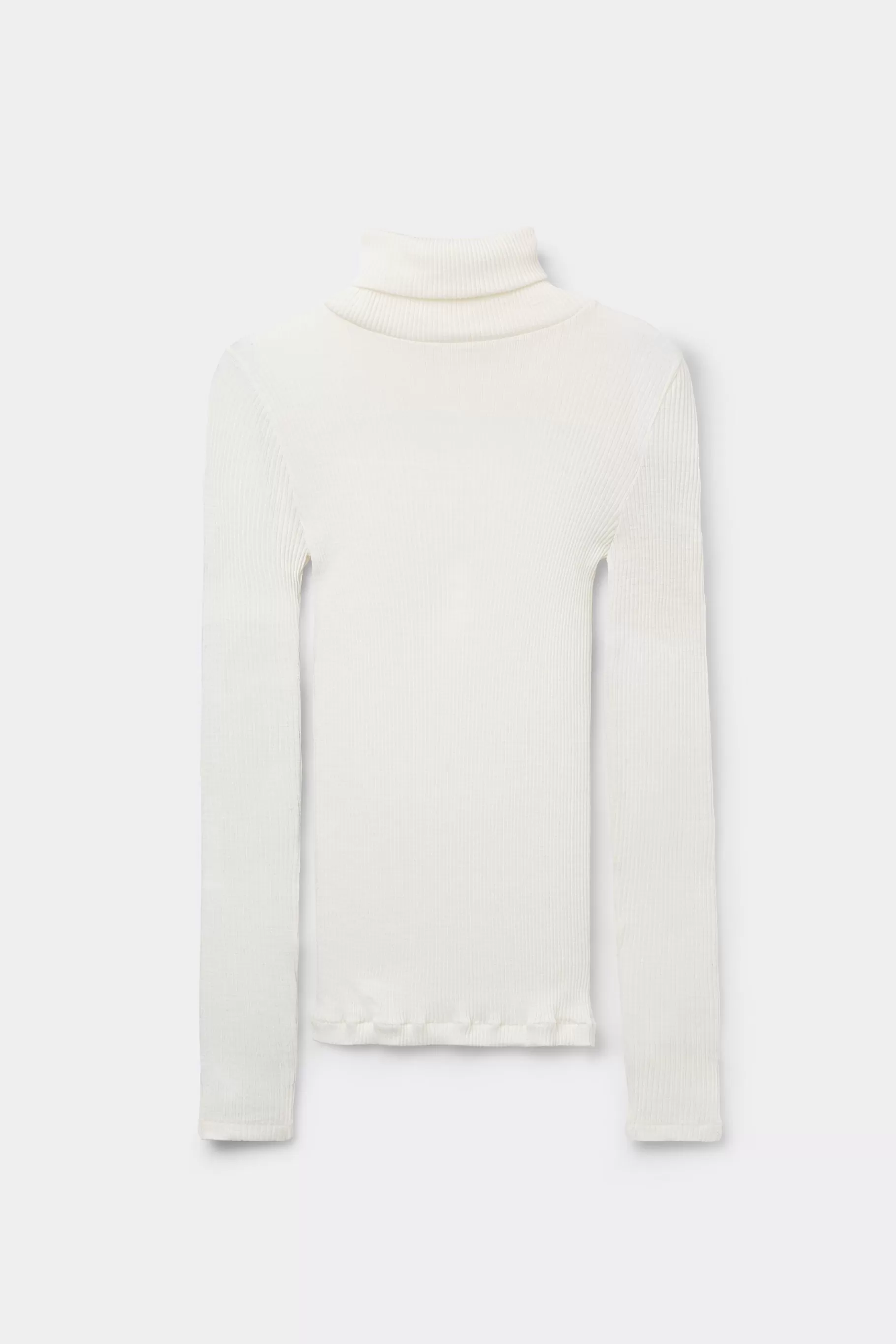Intimissimi Långärmat^Tubular topp med lång ärm och hög hals i ull och siden