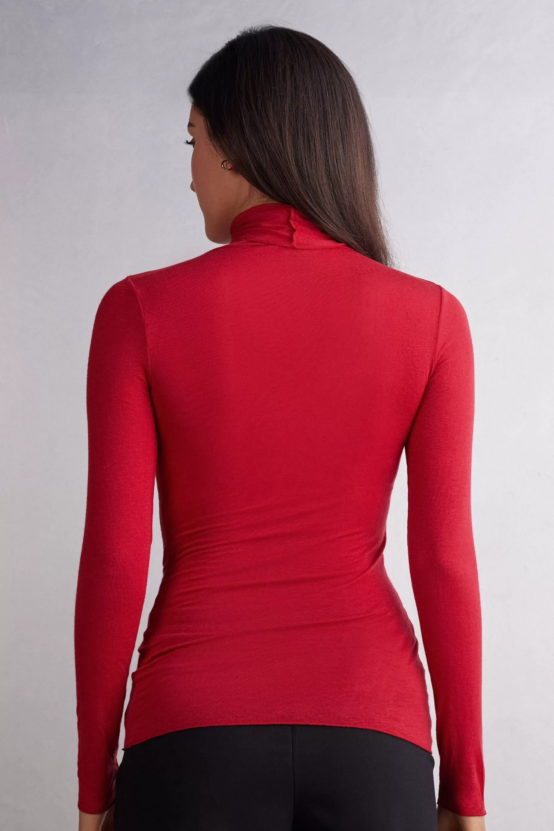 Intimissimi Långärmat^Ultralight topp med hög hals i modalkashmir